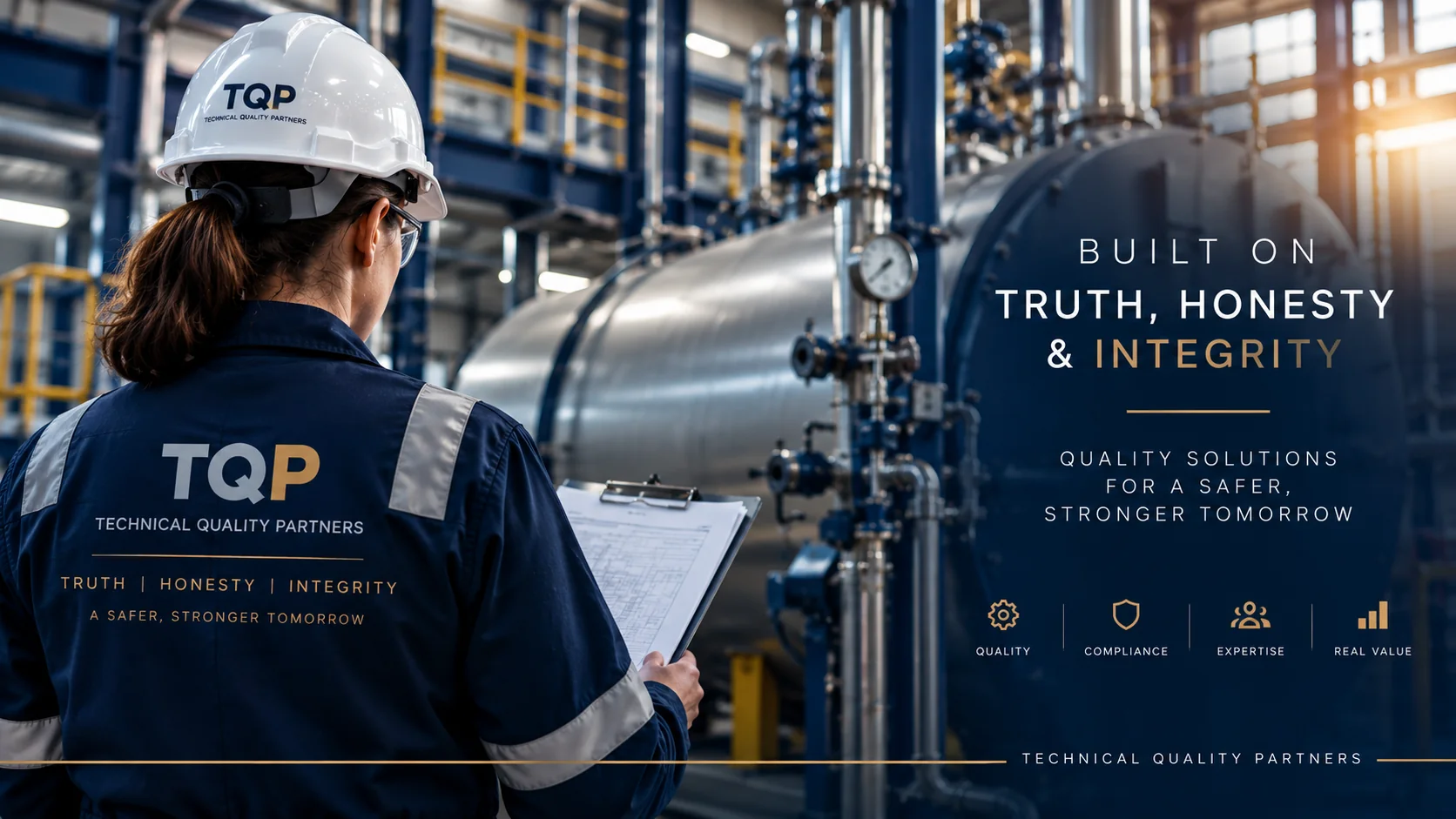 Industrial boiler and steam generator plant interior showing complex piping systems
